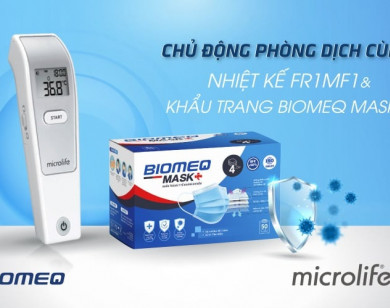 Khẩu trang Biomeq Mask+ và nhiệt kế Microlife đồng hành cùng tuyến đầu phòng chống Covid-19