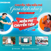 Kienlongbank miễn phí chuyển tiền trong và ngoài hệ thống dành cho mọi khách hàng