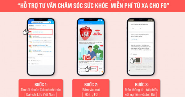 Dai-ichi Life Việt Nam triển khai Chương trình hỗ trợ tư vấn sức khỏe miễn phí từ xa cho F0 