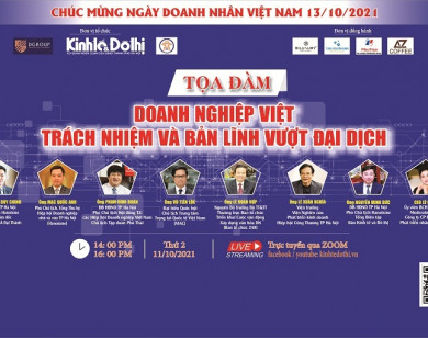 14 giờ ngày 11/10, trực tuyến “Doanh nghiệp Việt trách nhiệm và bản lĩnh vượt đại dịch”