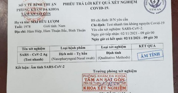 Triệt phá đường dây làm giả, mua bán giấy xét nghiệm Covid-19 ở Phan Thiết