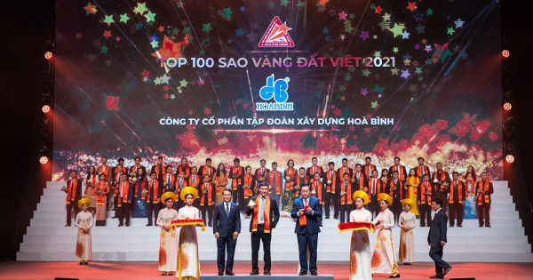 Tập đoàn Xây dựng Hòa Bình tiếp tục được vinh danh Top 100 Sao Vàng Đất Việt 2021