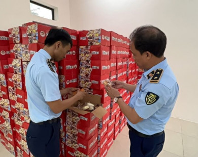Hà Nội: Tạm giữ 1000 thùng bánh bông lan và một số hàng hóa thực phẩm khác nghi nhập lậu