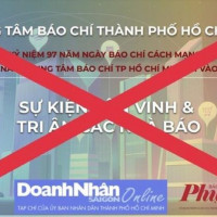 Thông tin Trung tâm báo chí TP Hồ Chí Minh kêu gọi tài trợ để tri ân nhà báo là ''giả mạo''