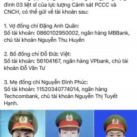 Thông tin ''gia đình 3 các bộ, chiến sĩ hy sinh kêu gọi tiền phúng điếu trên mạng xã hội'' là giả