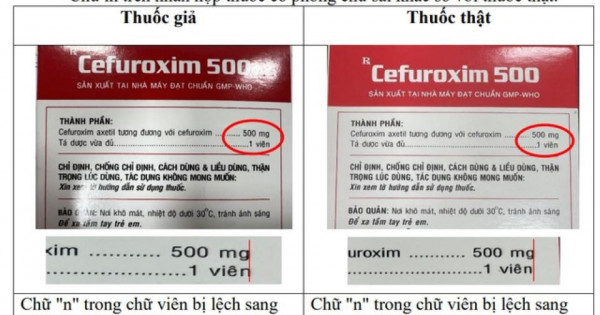 Bộ Y tế cảnh báo về thuốc Cefuroxim 500 giả