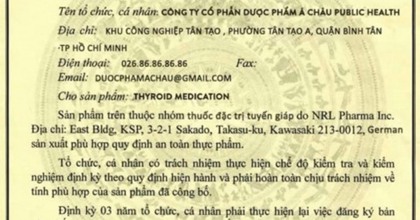 Giả mạo giấy tờ để quảng cáo bán sản phẩm điều trị tuyến giáp