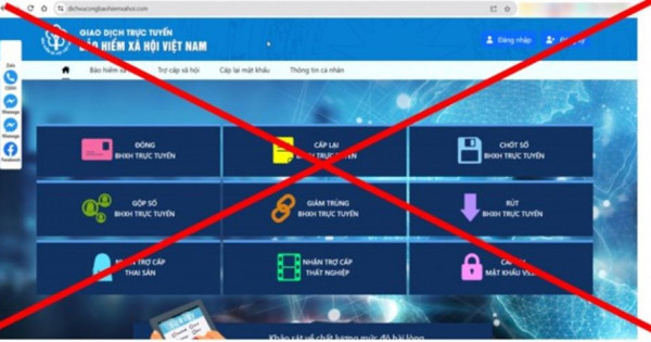 Phát hiện trang web giả mạo Cổng dịch vụ công ngành Bảo hiểm xã hội Việt Nam