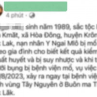 Bác bỏ thông tin ''bệnh nhân bị mổ lấy thận tại bệnh viện ở Đắk Lắk''