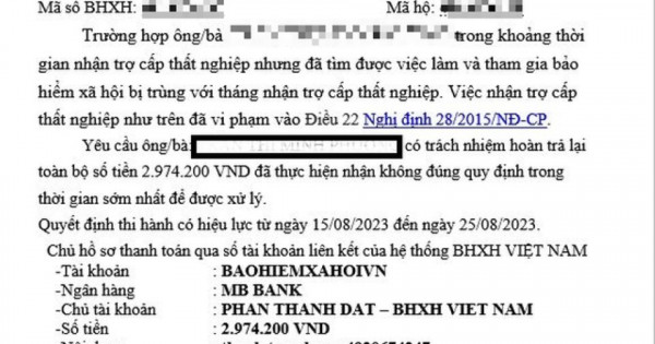 Mạo danh cơ quan bảo hiểm xã hội thu hồi tiền trợ cấp thất nghiệp