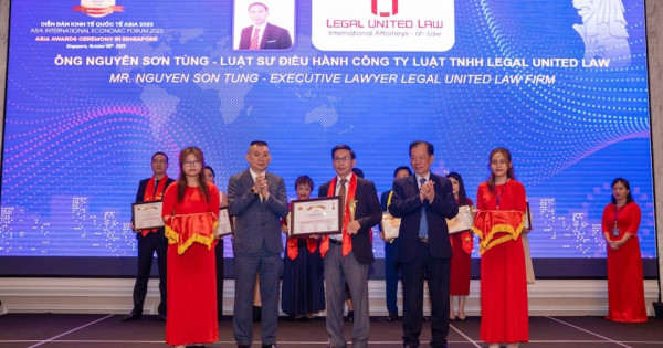 Luật sư Nguyễn Sơn Tùng - Công ty Luật Legal United Law nhận Giải thưởng Châu Á 2023