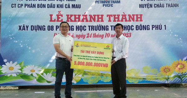 Hậu Giang: Khánh thành xây dựng 08 phòng học Trường Tiểu học Đông Phú 1