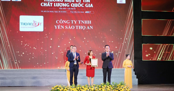 Yến sào Thọ An được vinh danh “Thương hiệu uy tín chất lượng quốc gia 2023”