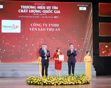 Yến sào Thọ An được vinh danh “Thương hiệu uy tín chất lượng quốc gia 2023”