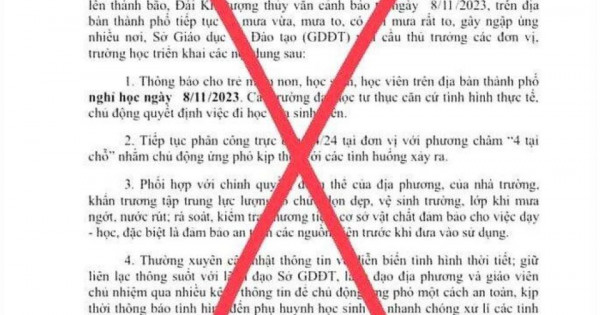 Giả mạo công văn Sở Giáo dục Đà Nẵng cho học sinh nghỉ học vì mưa lũ