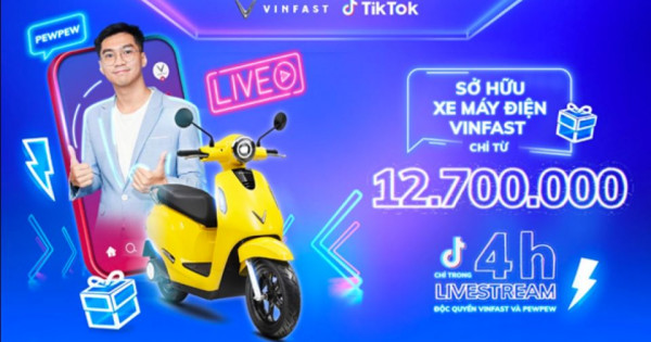 PewPew livestream bán xe máy điện VinFast tối 12/12 với nhiều ưu đãi hấp dẫn