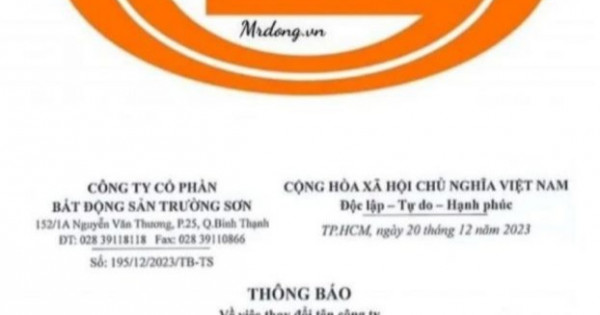 Him Lam Land đổi tên thành Truong Son Land sau 15 năm hoạt động