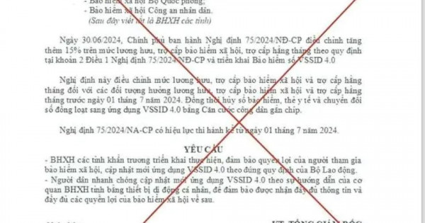Giả mạo văn bản của Bảo hiểm Xã hội Việt Nam cập nhật mới ứng dụng VssID 4.0
