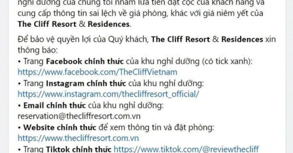 Giả mạo khách sạn, resort đặt phòng trực tuyến để lừa đảo