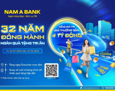 Kỷ niệm 32 năm thành lập, Nam A Bank tung ưu đãi trị giá lên đến 4 tỷ đồng