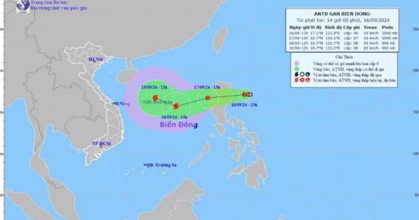 Thời tiết ngày 17/9/2024: Áp thấp nhiệt đới vào Biển Đông có thể mạnh thành bão