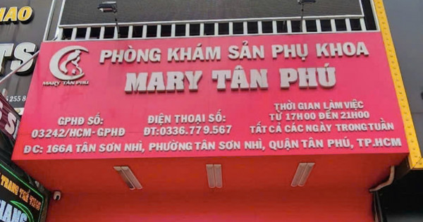 Phòng khám sản phụ khoa Mary Tân Phú bị tước giấy phép hoạt động