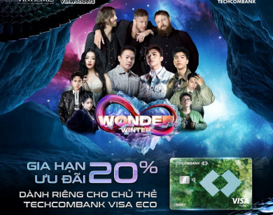 Săn vé đến 8WONDER “nghe nhạc cháy - thanh toán chất” cùng Techcombank Visa Eco