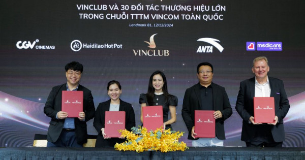 VinClub hợp tác với hơn 30 thương hiệu hàng đầu trong hệ thống Vincom, mở rộng đặc quyền cho khách hàng