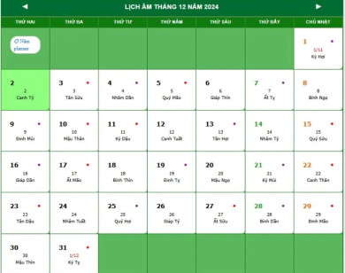 Lịch âm 28/12 chính xác nhất, lịch vạn niên ngày 28/12/2024, ngày tốt hay xấu?