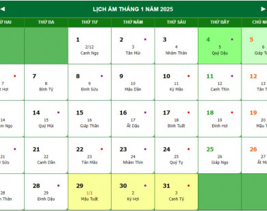 Lịch âm 5/1 chính xác nhất, lịch vạn niên ngày 5/1/2025: Việc nên và không nên làm?