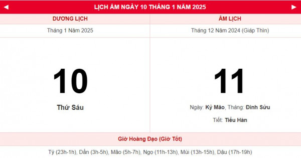 Lịch âm 10/1 chính xác nhất, lịch vạn niên ngày 10/1/2025: Việc nên và không nên làm?