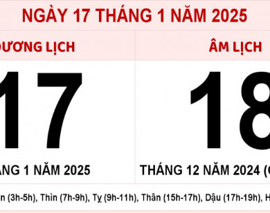 Lịch âm 17/1 chính xác nhất, lịch vạn niên ngày 17/1/2025: Việc nên và không nên làm?