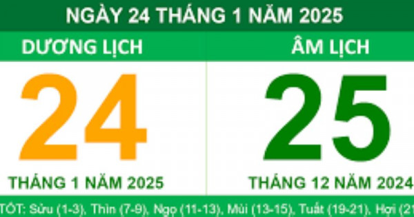 Lịch âm 24/1 chính xác nhất, lịch vạn niên ngày 24/1/2025: Việc nên và không nên làm?