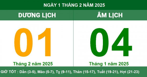 Lịch âm 1/2 chính xác nhất, lịch vạn niên ngày 1/2/2025: Việc nên và không nên làm?