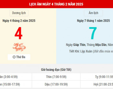 Lịch âm 4/2 chính xác nhất, lịch vạn niên ngày 4/2/2025: Việc nên và không nên làm?