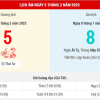 Lịch âm 5/2 chính xác nhất, lịch vạn niên ngày 5/2/2025: Việc nên và không nên làm?