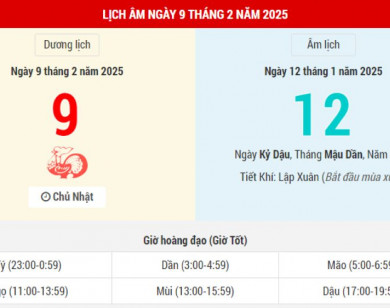 Lịch âm 9/2 chính xác nhất, lịch vạn niên ngày 9/2/2025: Việc nên và không nên làm?