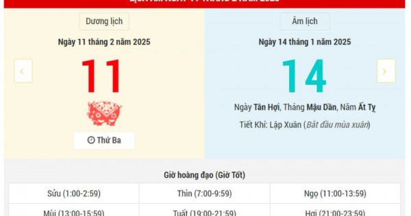 Lịch âm 11/2 chính xác nhất, lịch vạn niên ngày 11/2/2025: Việc nên và không nên làm?