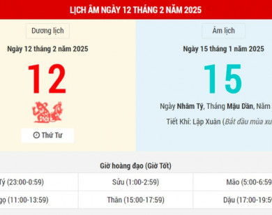 Lịch âm 12/2 chính xác nhất, lịch vạn niên ngày 12/2/2025: Việc nên và không nên làm?