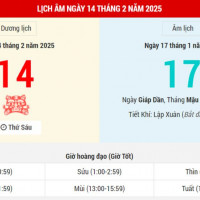 Lịch âm 14/2 chính xác nhất, lịch vạn niên ngày 14/2/2025: Việc nên và không nên làm?