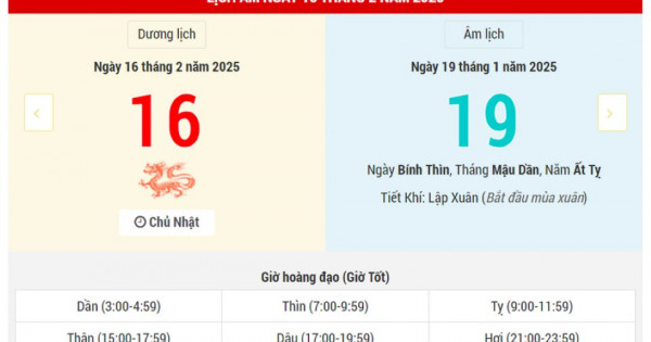 Lịch âm 16/2 chính xác nhất, lịch vạn niên ngày 16/2/2025: Việc nên và không nên làm?