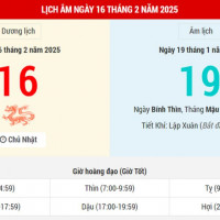 Lịch âm 16/2 chính xác nhất, lịch vạn niên ngày 16/2/2025: Việc nên và không nên làm?