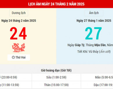 Lịch âm 24/2 chính xác nhất, lịch vạn niên ngày 24/2/2025: Việc nên và không nên làm?