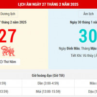 Lịch âm 27/2 chính xác nhất, lịch vạn niên ngày 27/2/2025: Việc nên và không nên làm?