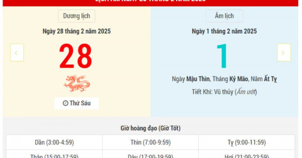 Lịch âm 28/2 chính xác nhất, lịch vạn niên ngày 28/2/2025: Việc nên và không nên làm?