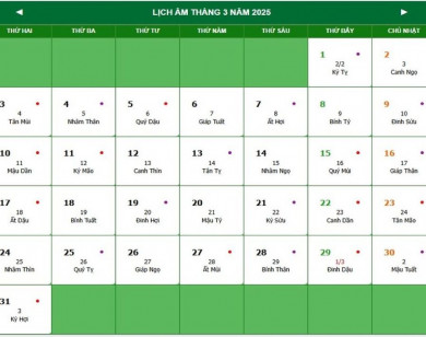 Lịch âm 1/3 chính xác nhất, lịch vạn niên ngày 1/3/2025: Việc nên và không nên làm?