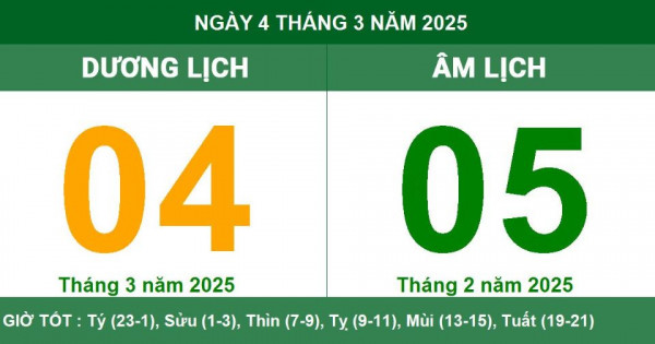 Lịch âm 4/3 chính xác nhất, lịch vạn niên ngày 4/3/2025: Việc nên và không nên làm?