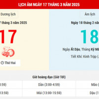 Lịch âm 17/3 chính xác nhất, lịch vạn niên ngày 17/3/2025: Việc nên và không nên làm?