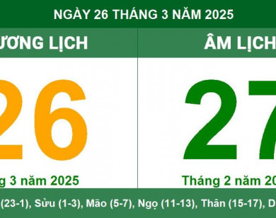 Lịch âm 26/3 chính xác nhất, lịch vạn niên ngày 26/3/2025: Việc nên và không nên làm?