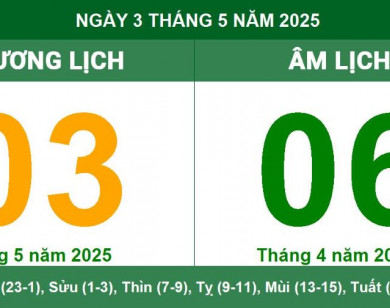 Lịch âm 3/5 chính xác nhất, lịch vạn niên ngày 3/5/2025: Việc nên và không nên làm?